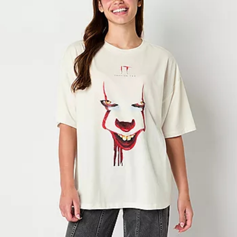A3 It The Clown Oversized Tee Womens Crew Neck Short Sleeve Graphic T-Shirt
